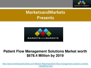 Patient Flow Management Solutions Market worth $678.4 Million by 2019