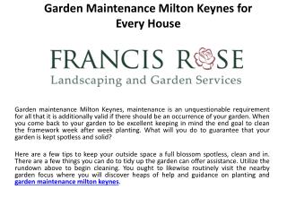 Garden maintenance milton keynes for every house