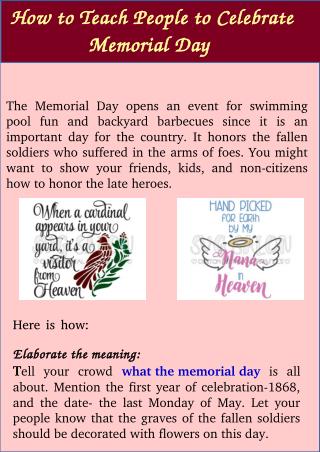 How to Teach People to Celebrate Memorial Day