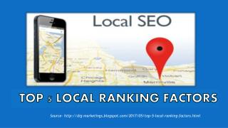 Top 5 local ranking factors