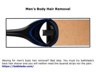 Men's Body Hair Removal