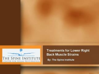 Treatments for Lower Right Back Muscle Strains