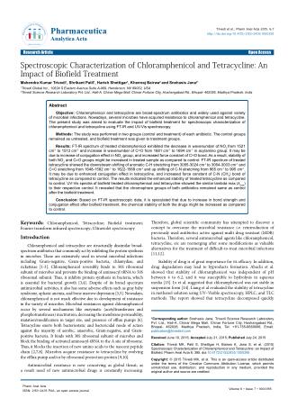 Spectroscopic Characterization of Chloramphenicol and Tetracycline: An Impact of Biofield Treatment