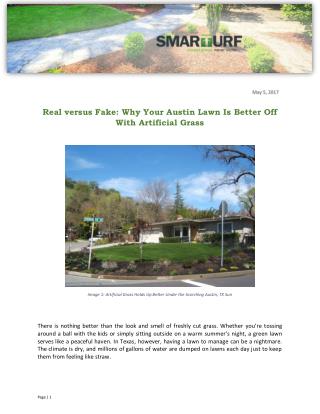 Real versus Fake: Why Your Austin Lawn Is Better Off With Artificial Grass