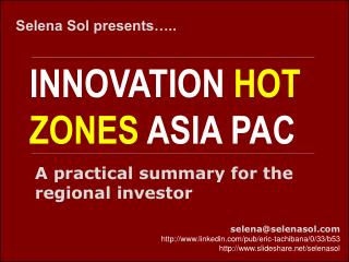Innovation Hot Zones in Asia Pacific