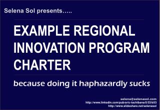 Regional innovation program operating model strawman v1