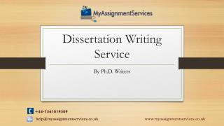 Dissertation Writing Service by Ph.D. Writers