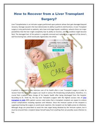 How to Recover from a Liver TransplantSurgery?