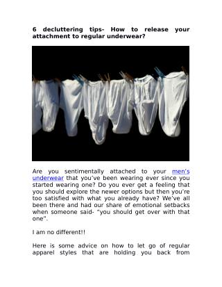 6 decluttering tips- How to release your attachment to regular underwear?