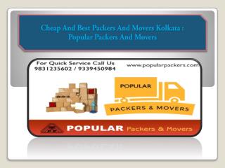 Cheap And Best Packers And Movers Kolkata : Popular Packers And Movers