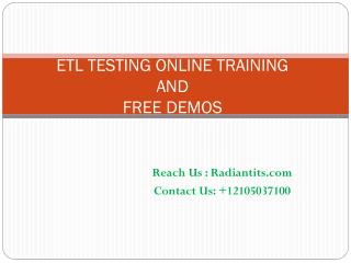 ETL Testing Online Training