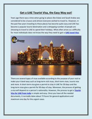 Get a UAE Tourist Visa, the Easy Way out!