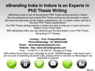 eBranding India in Indore is an Experts in PhD Thesis Writing