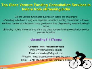 82 Top Class Venture Funding Consultation Services in Indore from eBranding India