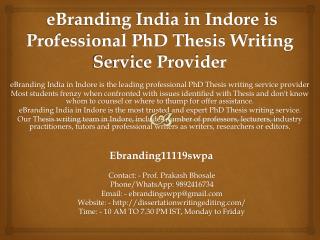 eBranding India in Indore is Professional PhD Thesis Writing Service Provider