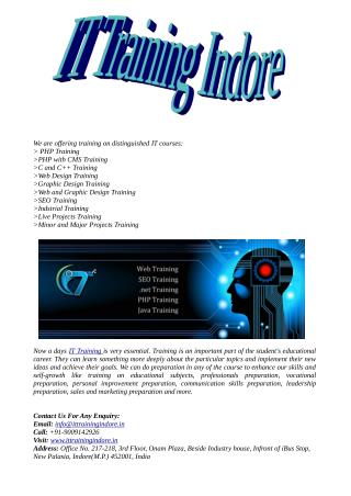 Find The Best Training Institute In Indore – IT Training Indore