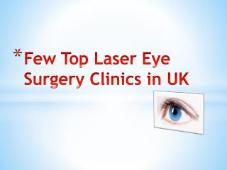 Top Laser Eye Surgery Clinics in UK