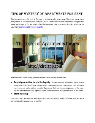 Tips of Mystery of Apartments for Rent