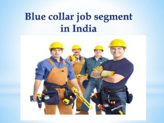 Blue collar job segment in India