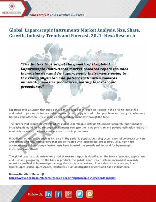 Global Laparoscopic Instruments Market Size, Share | Industry Report, 2021 | Hexa Research