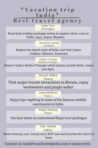 Travel agent in Udaipur, Rajasthan - Vacation Trip India