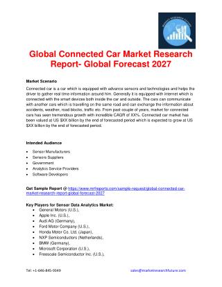 Global Connected Car Market Research Report- Global Forecast 2027