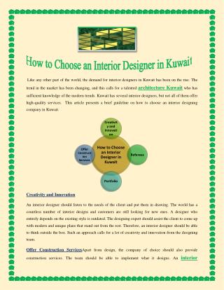 How to Choose an Interior Designer in Kuwait