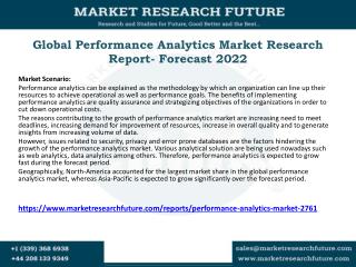 Global Performance Analytics Market Research Report- Forecast 2022