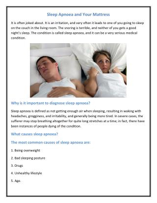 Sleep Apnoea and Your Mattress