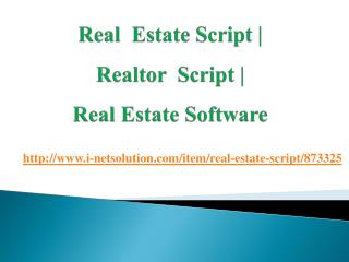 Real Estate Software | Real Estate Script | Realtor Script