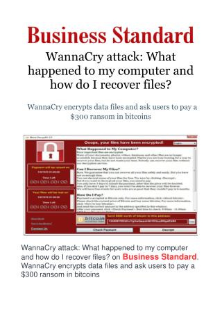 WannaCry attack: What happened to my computer and how do I recover files?
