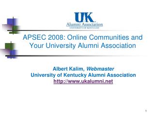 APSEC 2008: Online Communities and Your University Alumni Association