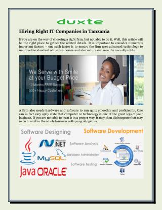 Hiring Right IT Companies in Tanzania