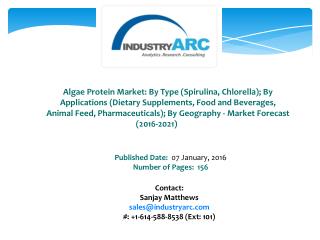 Algae Protein Market Boosted by Research Findings Which Link Algae Consumption With Stronger Immune System