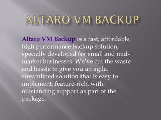 Wintellisys – Altaro VM backup