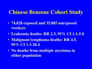 Chinese Benzene Cohort Study