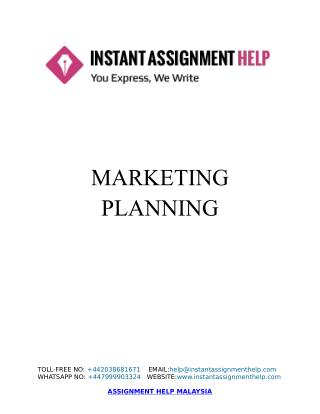 Sample Assignment on Marketing Planning of an Organization