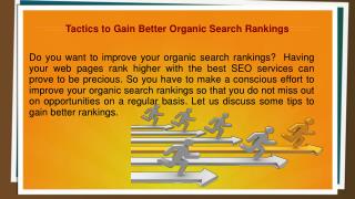 Tactics to Gain Better Organic Search Rankings