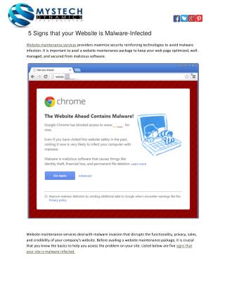 5 Signs that your Website is Malware-Infected