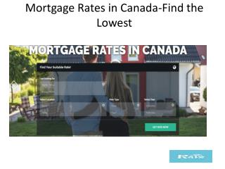 Mortgage Rates in Canada-Find the Lowest