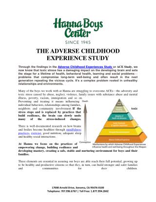 The ADVERSE CHILDHOOD EXPERIENCE study