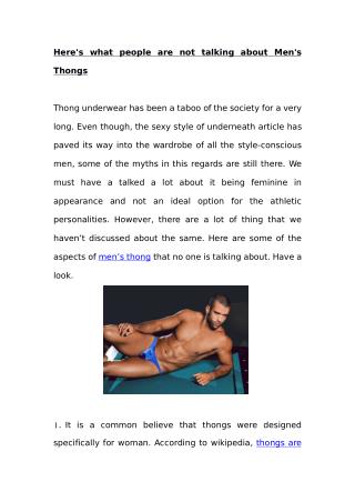 Here's what people are not talking about Men's Thongs