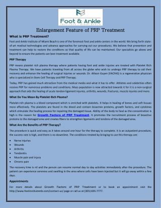 Enlargement Feature of PRP Treatment