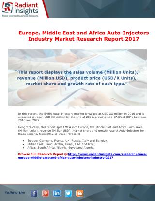 Europe, Middle East and Africa Auto-Injectors Industry Market Research Report 2017