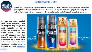Picking The Best Deodorant For Men