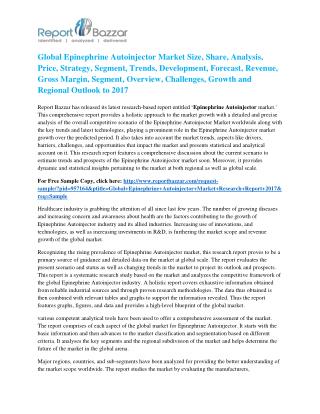 Epinephrine Autoinjector Market - Global Industry Analysis, Size, Share, Growth and Forecast Report To 2017