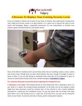 4 Reasons To Replace Your Existing Security Locks