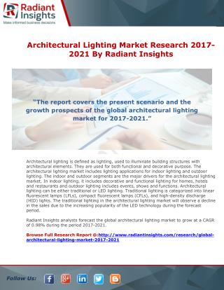 Architectural Lighting Market Research 2017-2021 By Radiant Insights