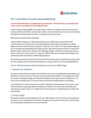 Location based B2B Marketing