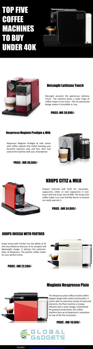 Find Amazing Coffee Machine Under 40K In India